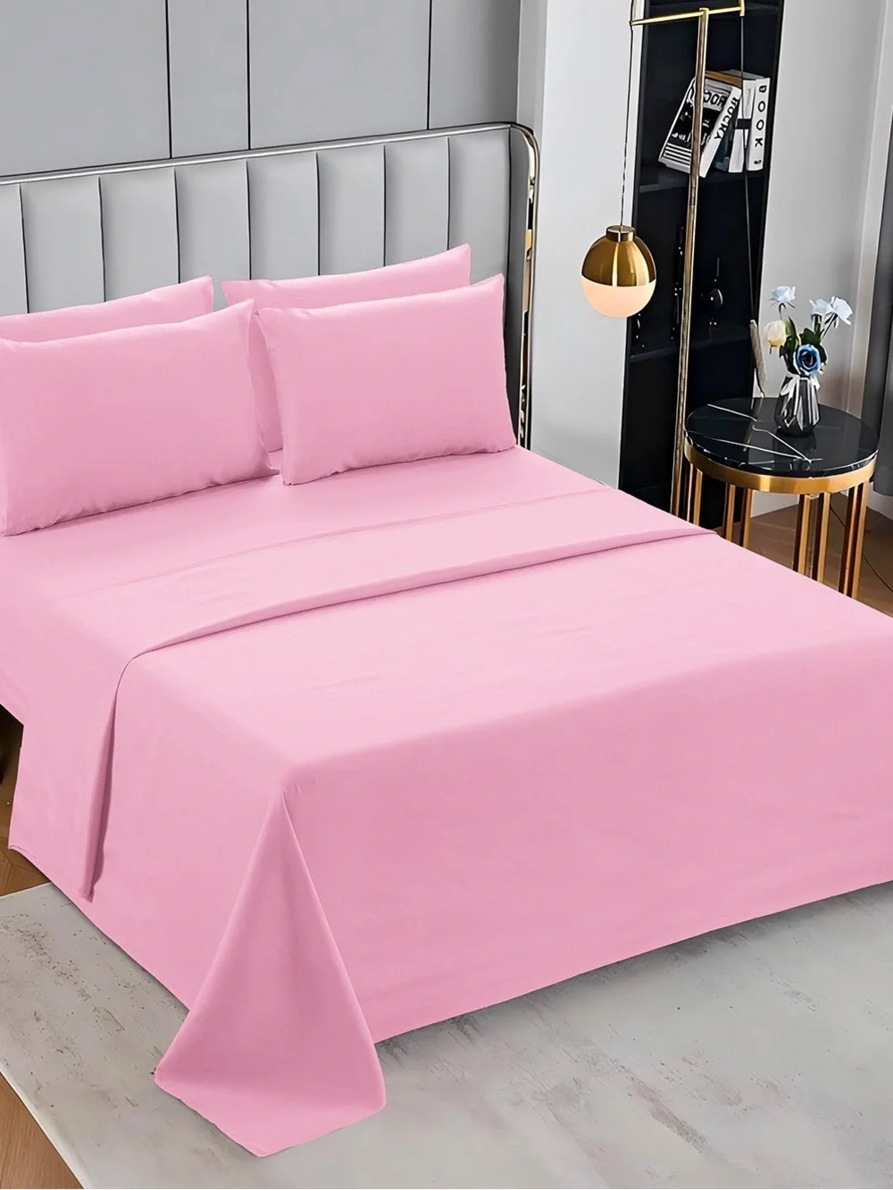 Soft Aqua Microfiber Bed Sheet Set - 6 pieces